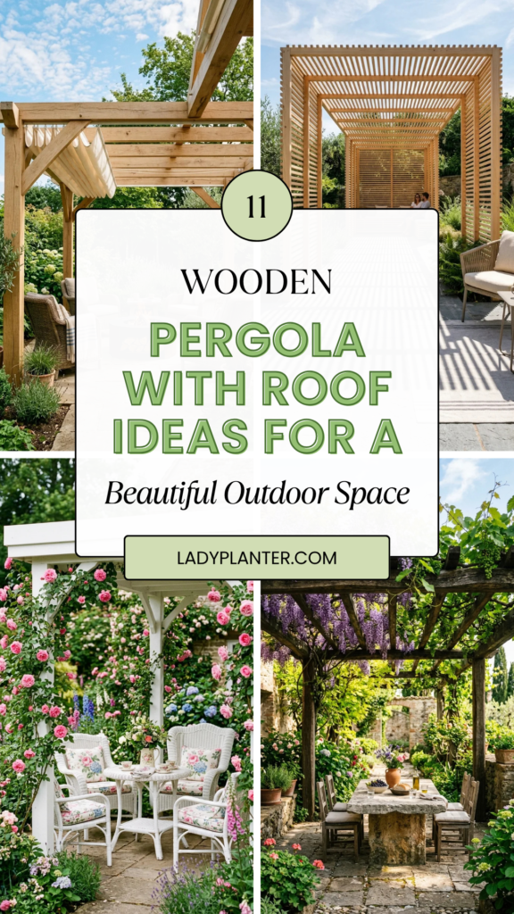 11 Wooden Pergola With Roof Ideas for a Beautiful Outdoor Space